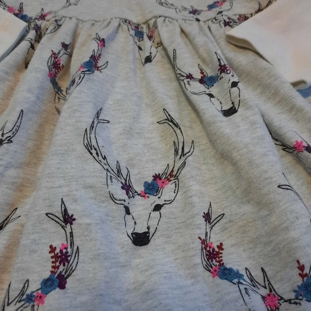 Tea Collection Girls Layered Deer Dress 5
